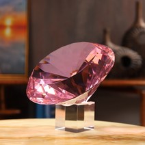 쇼파뒤 카페 인테리어 가게오픈 개업 결혼 선물 노호혼 재물복 8 색 크리스탈 문진면 처리 된 컷 유리 거 대 한 다이아몬드 보석 홈 장식 공예, [06] 120mm, [02] 빨간