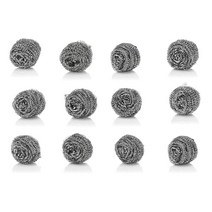 EcoQuality 50g 스테인리스 스틸 스폰지 스틸 울 스크러버 냄비 팬 및 오븐용 스크럽 수세미 패드 주방 욕실 실외에 적합