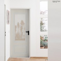 [현관문시트지] 모던 웨인스코팅 크림 도어시트지, B타입