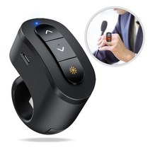 무선 손가락 반지 리모컨 RF 2.4GHz USB 적색광 포인터 프로젝터용 충전식 파워포인트 PPT 슬라이드, [01] no Bluetooth, 1개