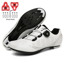 자전거신발 클릭슈즈 산악자전거신발 남성 사이클링 스니커즈 Mtb 신발 레이싱 자전거 자동 잠금 속도 여성 스피드 클릿 산악 도로 2023, Road-white-Lock+41