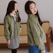 미니로이 샌드 여아 아동 주니어 초등학생 야상 점퍼 후드 집업
