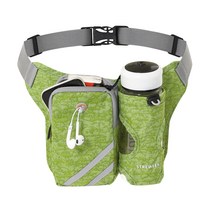 경량 러닝 허리 팩 물병 홀더가있는 수화 벨트 바운스 러닝 패니 팩 조깅 사이클링 피트니스 하이킹에 적합한 러닝 벨트 조정 가능한 크기---물이없는 병, 초록