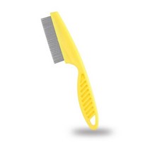 애완 동물 벼룩 틱 리무버 개 고양이 여러 가지 빛깔의 스테인레스 스틸 컴포트 헤어 그루밍 빗 보호 벼룩 제거 헤어 클리너 빗, 노란색