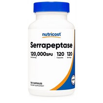 뉴트리코스트 세라펩타제 120000SPU 120정 Nutricost Serrapeptase, 1개, 기본