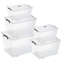 플라스틱 리빙박스 35L 55L 70L 90L 120L 150L 200L 230L 2P, 투명 35리터 2개 [pasha-], 2개