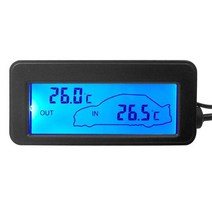 자동차온도게이지 Dc12v 디지털 자동차 온도계 미니 lcd 실내 야외 차량 섭씨 온도 측정기 모니터 1.5 케이블 센서, 한개옵션1, 01 파란
