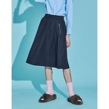 헤지스레이디스 22SS 네이비 폴리 밴딩 플레어 스커트 HSSK2B202N2