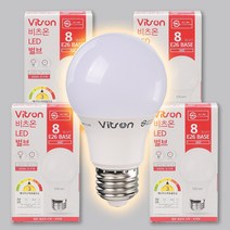 8W LED전구 벌브 주광색 주백색 전구색 비츠온 E26 Base(백열 40W대체)컨버터내장형 60*104mm, 10개, 전구색_3000K(60*104mm)