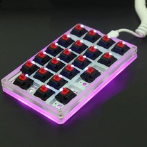 [해외] 21 키 매크로 키보드 DIY 프로그래밍 가능한 RGB 백라이트체리 기계식 키보드 게임 PC 노트북 MAC WIN7 8 10 유형 C 키보드, 블랙 스위치, 1color backlight