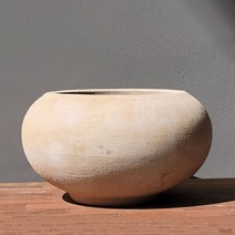 식물시간 hom handmade clay pot 항아리 단지 형태 원형 수제 토분, 화분 + 수제 토분 받침M