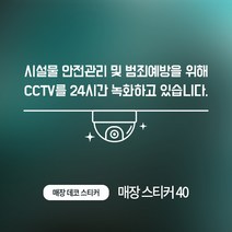디자인더하다 매장스티커 40 cctv 씨씨티비 스티커, 실버헤어라인