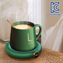 네오투엠 우유 3단 보온 온도조절 커피 다용도 컴팩트 디지털 KC인증 따뜻한 컵워머 차 디자인 컵받침대, M306디지털 컵워머(그린)
