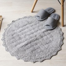 올록볼록 원형 면 뜨개레이스 매트 침대바닥면 흡수력 러그 침실 카페트 소파바닥, 그레이