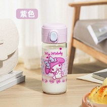 산리오 물병 물통 쿠로미 시나모롤 시나 마이멜로디 마멜 헬로 키티 분리 유리 가정용 내성 물컵 귀여운, B