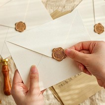 D 청첩장 편지 봉투 결혼 답례품 실링왁스 인장 스티커, 땡큐
