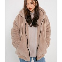 에인트크랙 보아털 후드집업 베이지