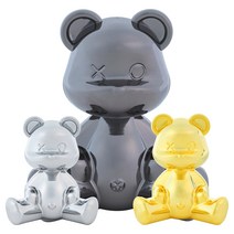 카리보 허그베어 차량용방향제, 크롬 블랙(Chrome black), 베이비 파우더(Baby powder)