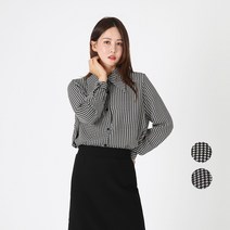 프롬코 자체제작 빅카라 언발라스 체크 블라우스 FRC110
