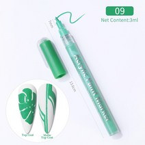 매니큐어 10 색 네일 아트 낙서 펜 아크릴 꽃 웨이브 스트라이프 diy 페인팅 젤 폴란드어 네일 브러쉬 추상 라인 그리기 도구, 09
