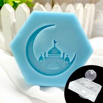 Eid Mubarak 아크릴 투명 도장 천연 유기농 비누 장식 도구 액세서리 귀여운 만화 라마단 비누 스탬프, Z0373YD, 손잡이로