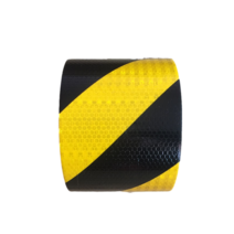 안전표지10 cm * 1 m 자기 접착 pvc 반사 안전 테이프 도로 교통 건설 현장 기호, 02 Orange Black Twill