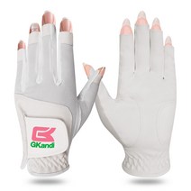 지칸디 네일컷 여성 골프장갑 양손용 메쉬소재 사계절 사용 가능, 화이트