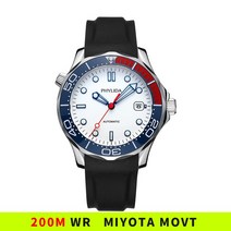 고급시계 오토매틱 nh35 20BAR 방수 화이트 매트 다이얼 일본 미요타 오토매틱 시계 DIVER300M 스타일 사파