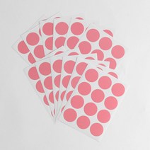 25mm 핑크 서류 분류 원형 스티커 12매 네임택 인덱스 견출지 재고관리 창고 회의자료 사무용품 병원