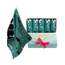 HJ. Market 위클리 핸드타올 5종 선물세트, 민트캣 5종