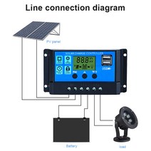 태양열충전기 10A 20A 30A 50A 60V 태양광 레귤레이터 12v 24v Pwm 충전 컨트롤러 패널 충전기 배터리 5v DC 출력, [05] 60A, [01] 12V OR 24V