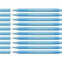슈나이더 Schneider Slider Edge 파스텔 XB (엑스트라 브로드) 볼펜 1.4mm 라이트 블루 배럴 베이비 블루 잉크 펜 10개 박스 (152230), Blue