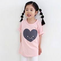 아동 반팔티셔츠 스마일하트