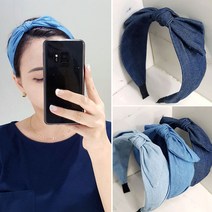 [끈나라] 데님 청 반다나 헤어밴드
