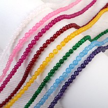 [50-005]원석라운드 3mm 백옥착색 8color 1줄(약38cm)