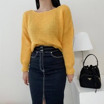 VANANA2 여성 페미닌 루즈 벌룬 비비드 여리 긴팔 니트