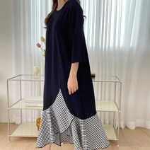 [스위트플러스] 임부복 링클프리 튤립 체크 임산부 원피스