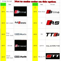 캘리퍼커버 브레이크튜닝 빨간색 플라스틱 브레이크 패드 디스크 자동 캘리퍼스 커버 스티커 2 개 A1 A3 A4 A5 S3 S4 S5 S6 Sline TT Q1 Q2 Q3, [01] Red cover with logo, [01] 2 pcs size L, [06] AU-06