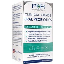 등급 구강 프로바이오틱스 x BLIS K12 M18 40억 CFU 무설탕 천연 페퍼민트 향료 100% 미국 조 구취/구취 거