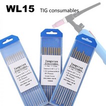 텅스텐 전극 용접봉 아르곤 아크 용접 토치 액세서리 황금 Ceriated 2.4MM 10 개 용접기 기계용 WL15