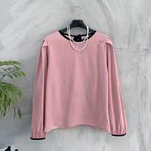 [봄신상무배]데이지 띠 배색 핀탁 퍼프 소매 블라우스