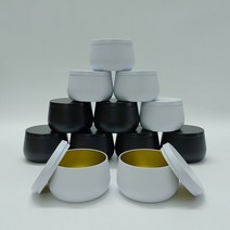 양초만들기 향초 캔들만들기 12pcs 8 온스 화이트 블랙 골드 금속 캔들 항아리 뚜껑 대량 도매 빈 촛불 틴, 05 6black6white