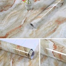 부엌 PVC 벽 스티커 대리석 수조 60cm x 10M 욕실 자체 접착 방수 벽지, 60cm x 3m, Amber gold
