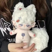 국내배송 20cm 지금 아이돌인형 무속성인형 여우 화이트 네잎클로버 벽안 솜뭉치 솜깅 뼈깅 랄라솜, 솜인형+꼬리