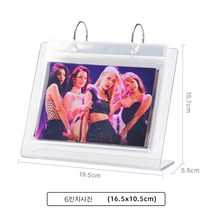 투명 아크릴 포토 앨범 카드 폴라로이드 테이블 스탠드액자 연예인굿즈, 아크릴 앨범 6인치[34 Into]