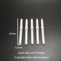 수중 LED 낚시 집어등 야간 글로우 스틱 작업 cr425 배터리 발광 플로트 액세서리 라이트 어트랙터 램프 B623 5 개 묶음, 5 red no battery