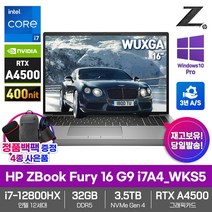 HP 워크스테이션 노트북 ZBook Fury 16 G9 i7A4_WKS5 RTX A4500 12세대i7 NVMe3.5TB 32GB WIN10Pro WUXGA 16형, 실버, 코어i7, 3584GB, WIN10 Pro