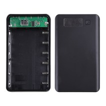 파워뱅크 자작배터리 캠핑용배터리 6x1865 0 보조베터리 케이스 A6 LCD 디스플레이 휴대 전화 충전 DIY 쉘, 02 Black