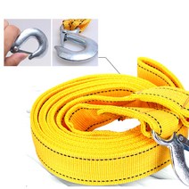 DFANO 후크형 견인로프 3미터 다용도 로프 밴드 차량 캠핑 해먹 끈, 3미터 후크견인밴드(일반형 옐로우)