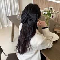 블루씨티 빅사이즈 블룸 쉬폰 러블리 왕리본 헤어자동핀